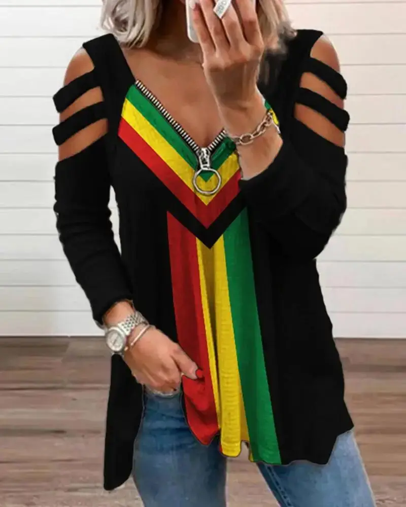 2024 Rugby Letter Print Long Sleeve Women's T-Shirt - Image 7
