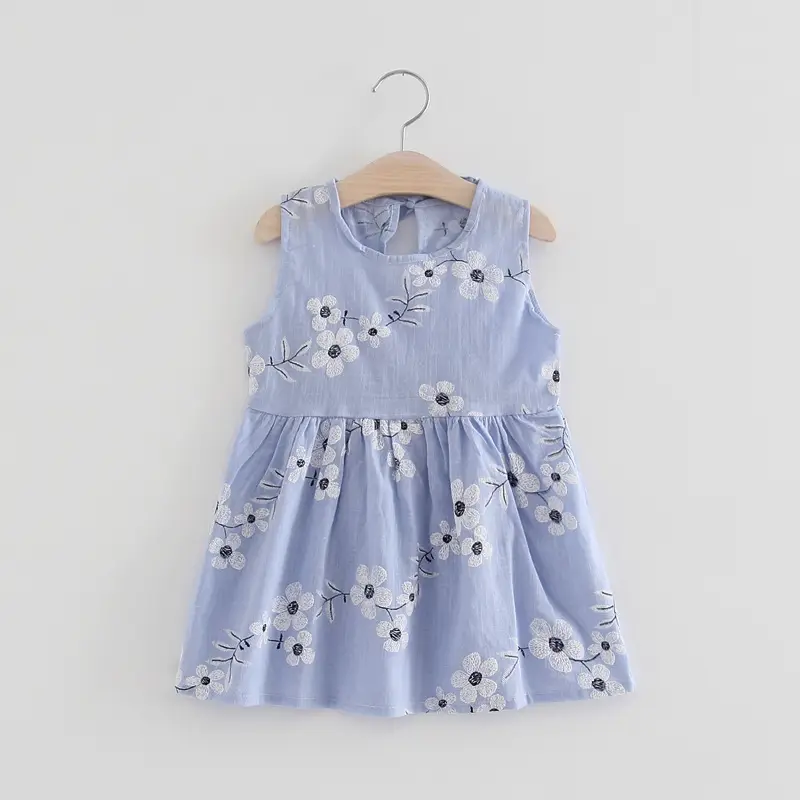 Spot 2022 Pink Cherry Girls Dress Cotton Princess Dress - Image 3