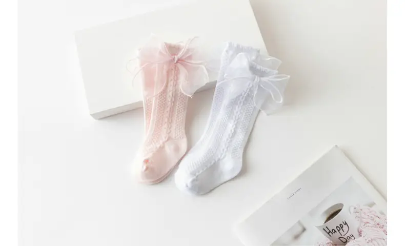 2025 Spring Baby Bow Mid-Calf Socks White Pink — feature 13