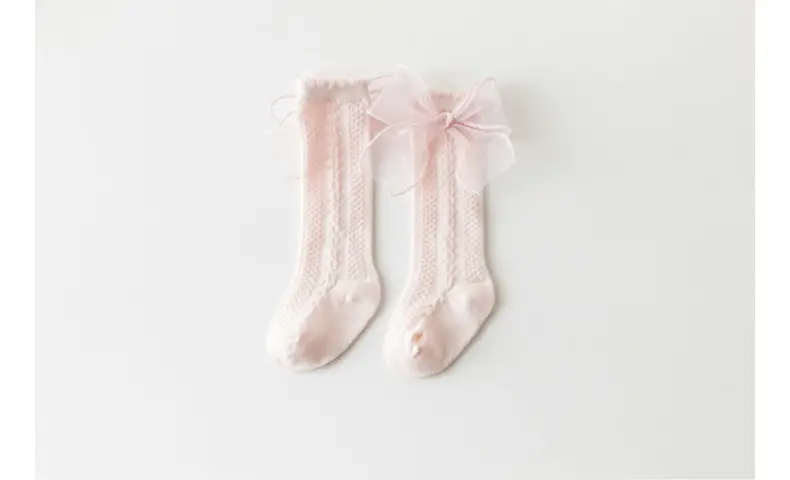 2025 Spring Baby Bow Mid-Calf Socks White Pink — feature 14