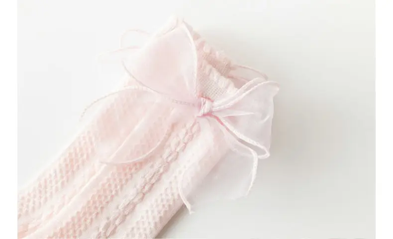 2025 Spring Baby Bow Mid-Calf Socks White Pink — feature 15