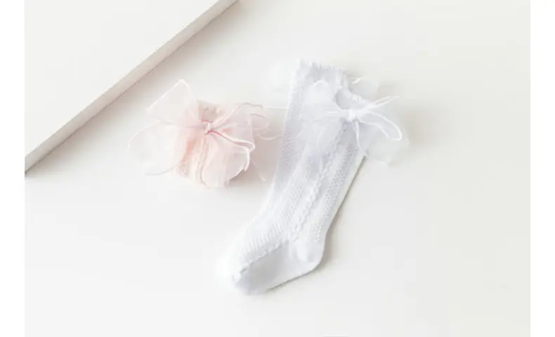 2025 Spring Baby Bow Mid-Calf Socks White Pink — feature 18