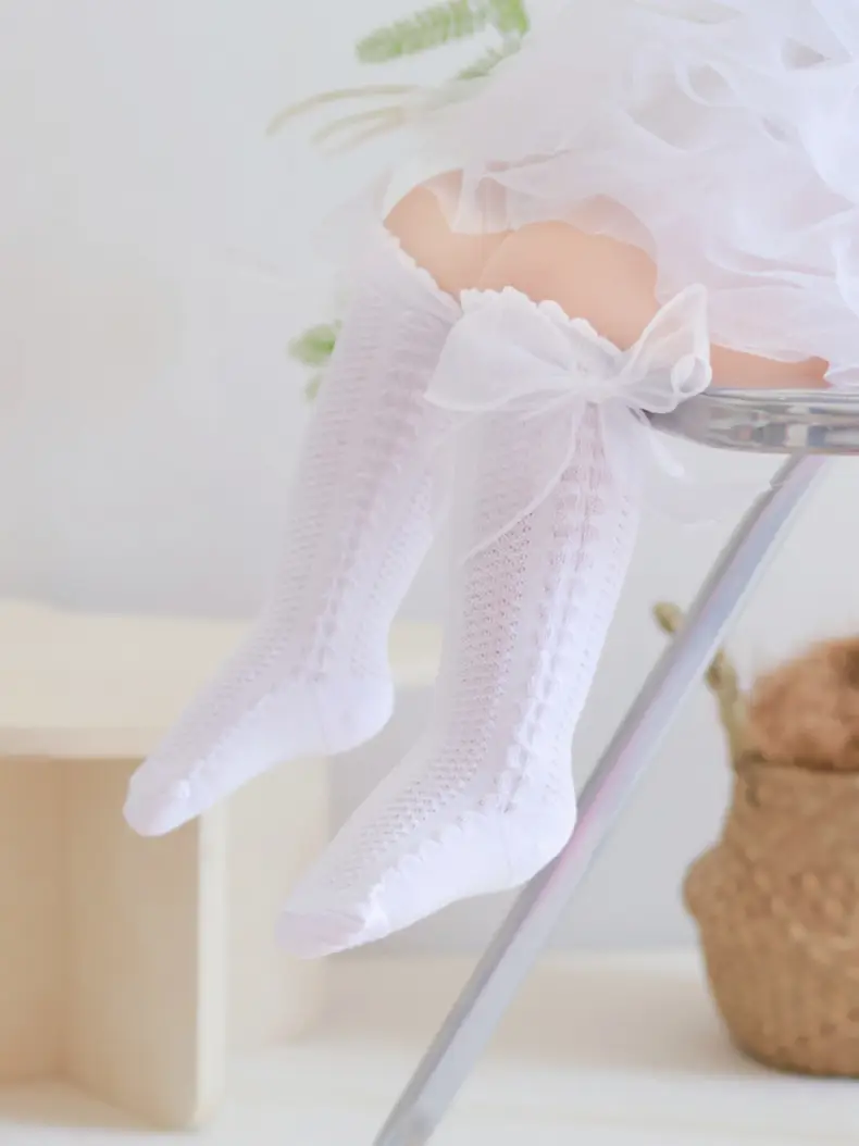 2025 Spring Baby Bow Mid-Calf Socks White Pink — feature 22