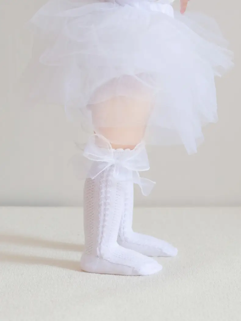 2025 Spring Baby Bow Mid-Calf Socks White Pink — feature 23