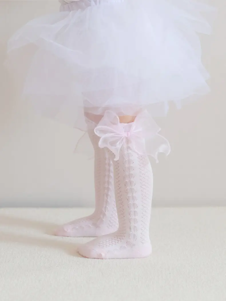 2025 Spring Baby Bow Mid-Calf Socks White Pink — feature 24