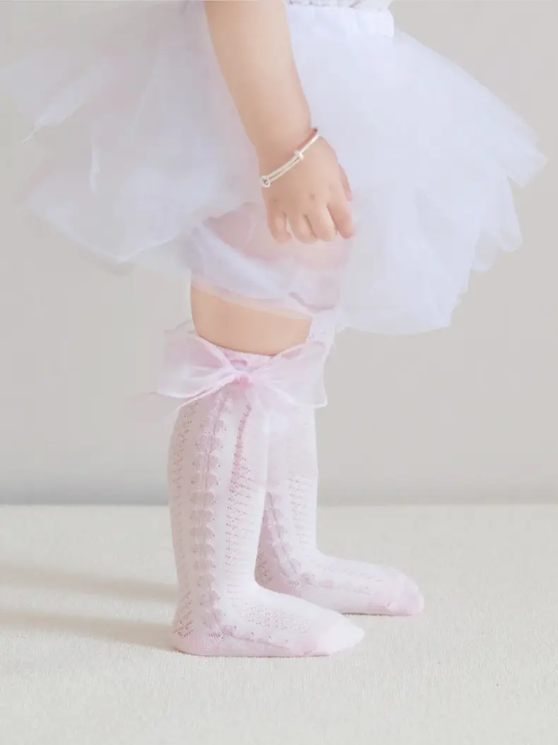2025 Spring Baby Bow Mid-Calf Socks White Pink — feature 25