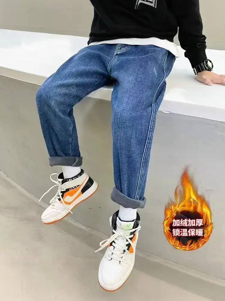 Boys Jeans Winter Velvet Spring Autumn Cross Border Wholesale - Image 10