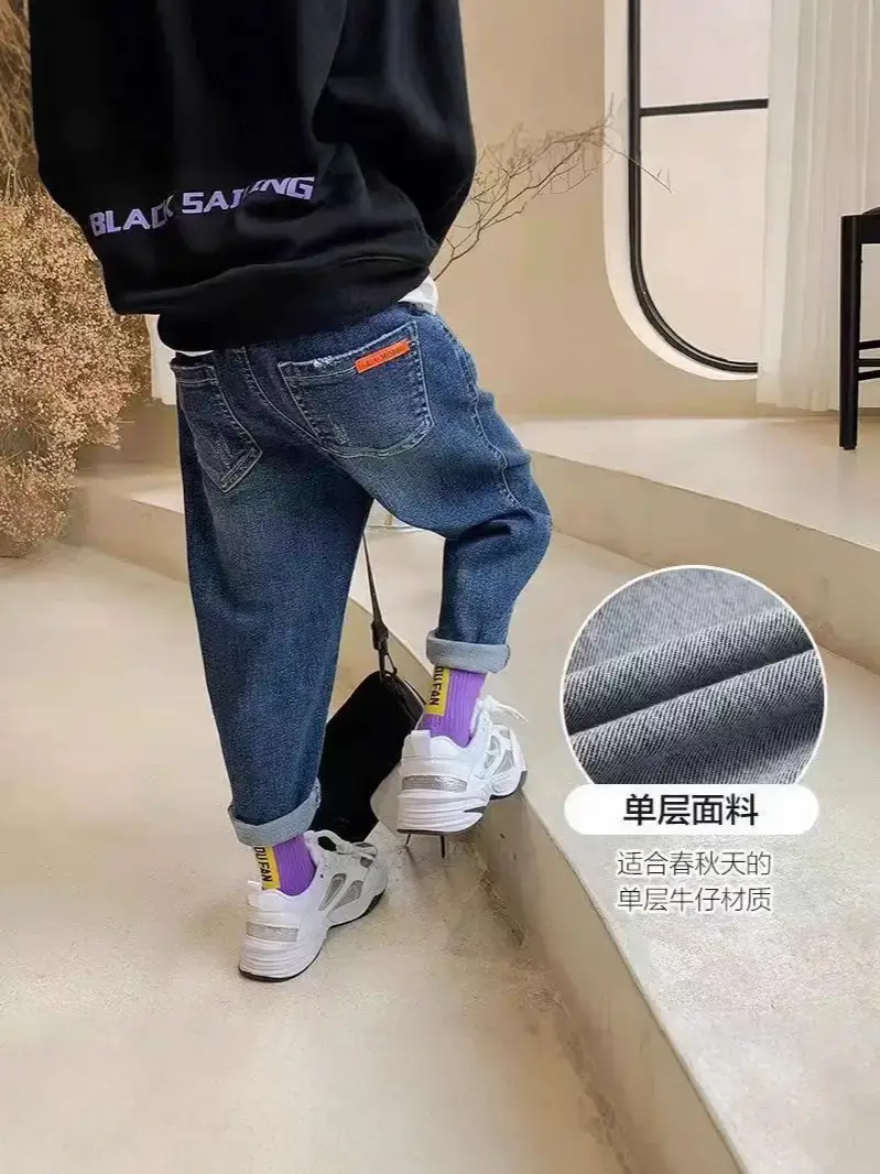 Boys Jeans Winter Velvet Spring Autumn Cross Border Wholesale - Image 11