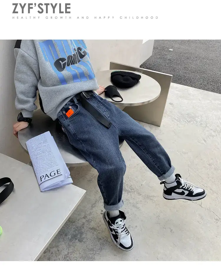 Boys Jeans Winter Velvet Spring Autumn Cross Border Wholesale — feature 14