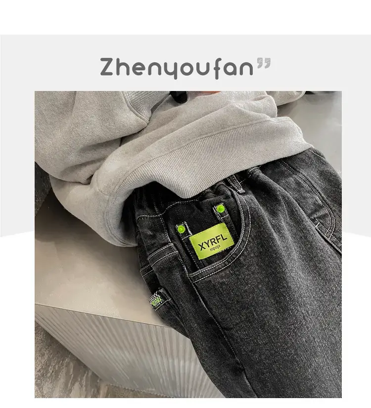 Boys Jeans Winter Velvet Spring Autumn Cross Border Wholesale — feature 16