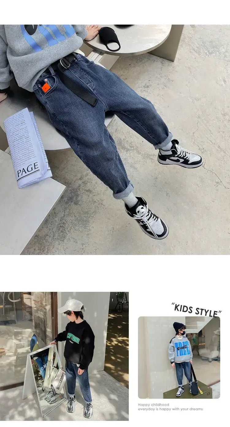 Boys Jeans Winter Velvet Spring Autumn Cross Border Wholesale — feature 17