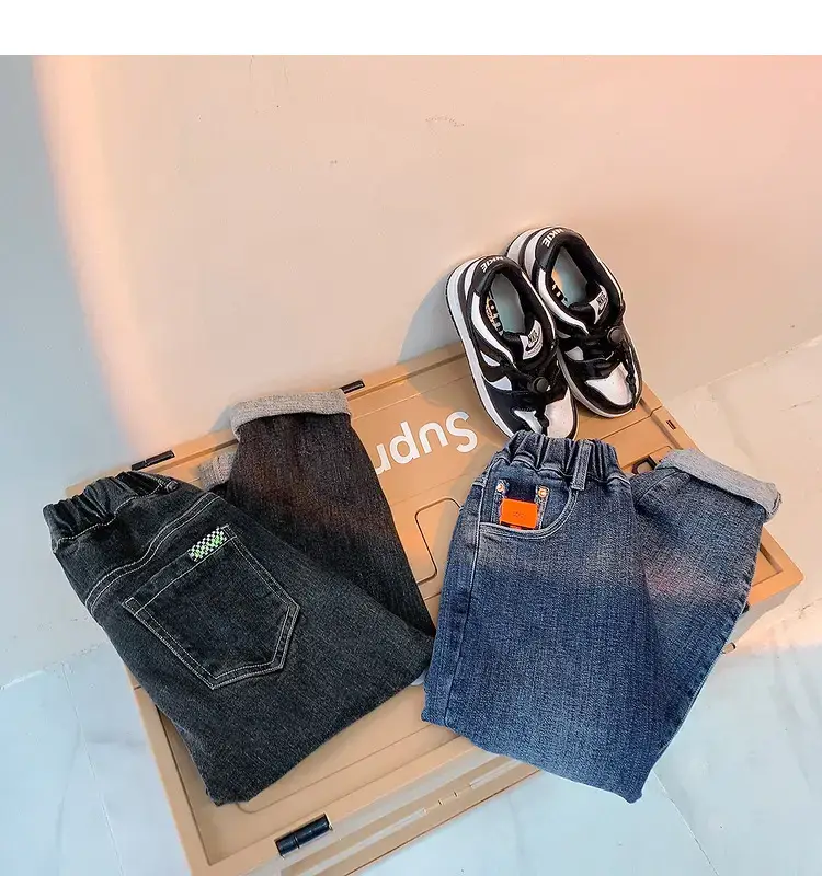 Boys Jeans Winter Velvet Spring Autumn Cross Border Wholesale — feature 18