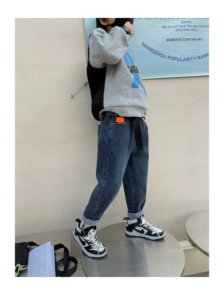 Boys Jeans Winter Velvet Spring Autumn Cross Border Wholesale — feature 19