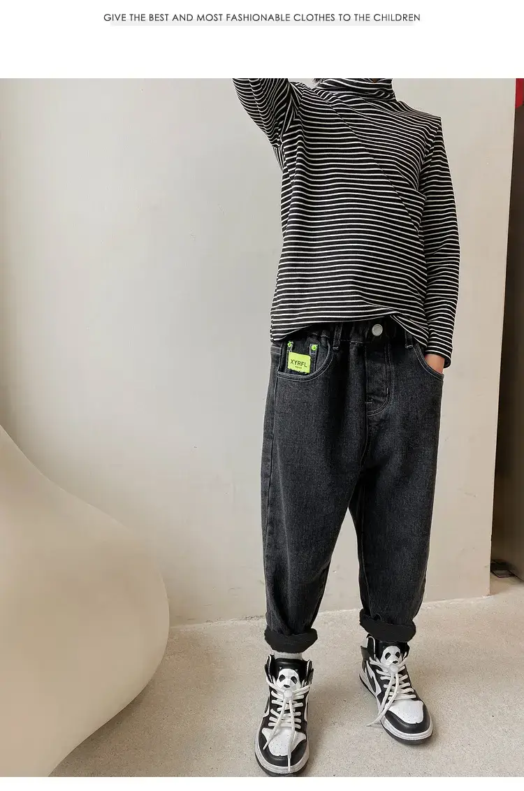 Boys Jeans Winter Velvet Spring Autumn Cross Border Wholesale — feature 23