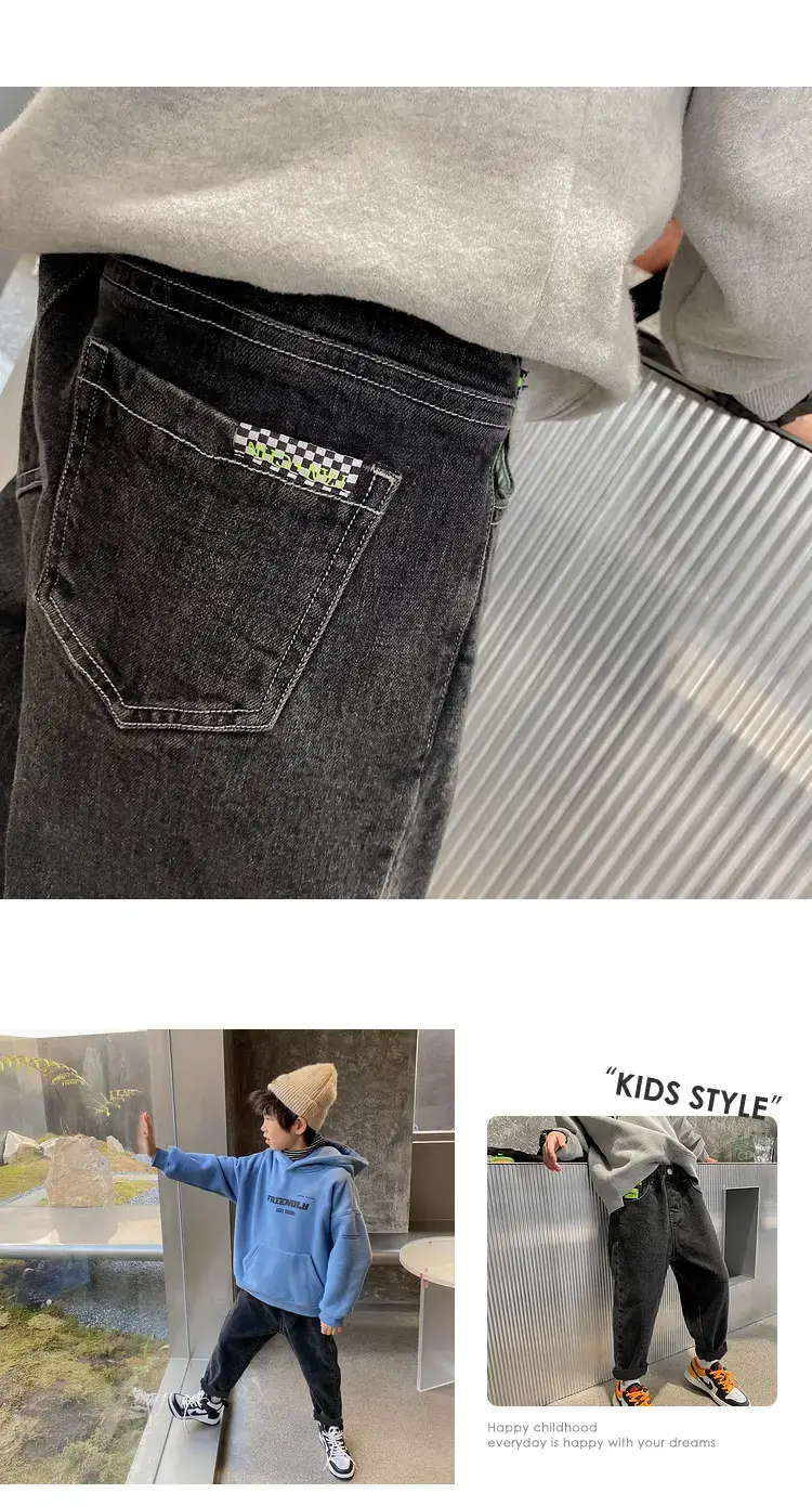 Boys Jeans Winter Velvet Spring Autumn Cross Border Wholesale — feature 28
