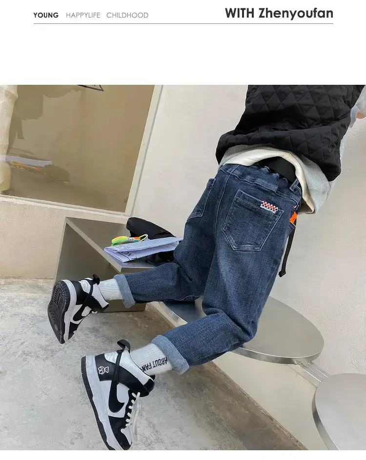 Boys Jeans Winter Velvet Spring Autumn Cross Border Wholesale — feature 31