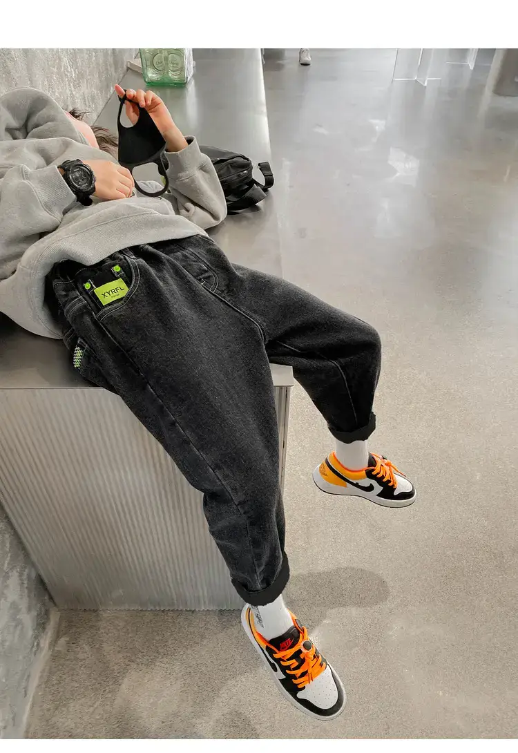 Boys Jeans Winter Velvet Spring Autumn Cross Border Wholesale — feature 33