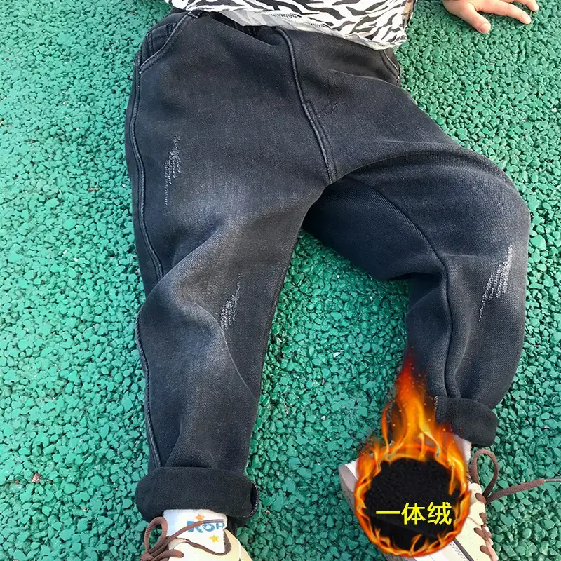 Boys Jeans Winter Velvet Spring Autumn Cross Border Wholesale - Image 2