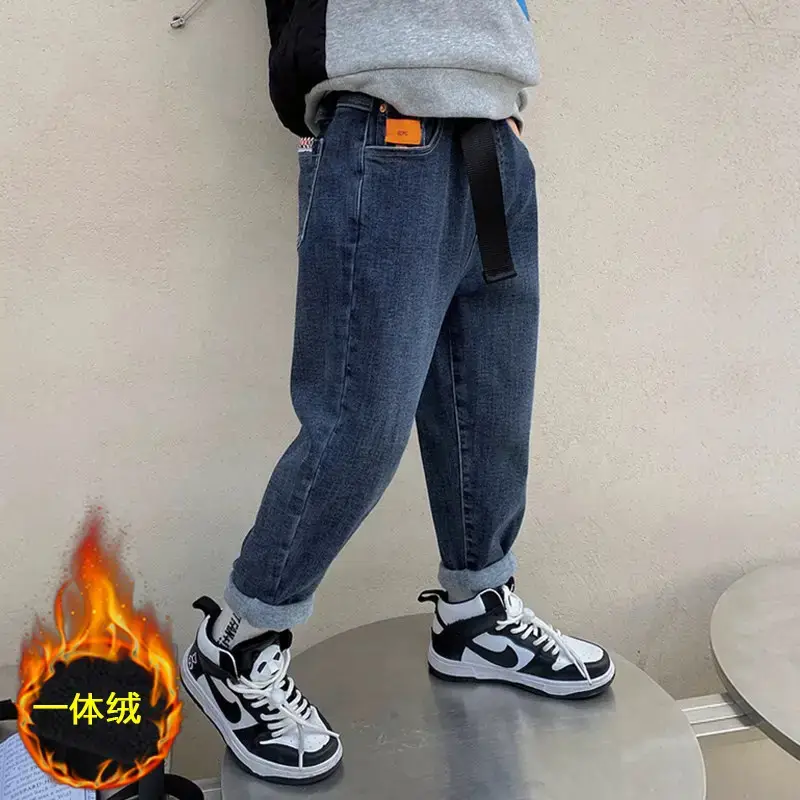 Boys Jeans Winter Velvet Spring Autumn Cross Border Wholesale - Image 3