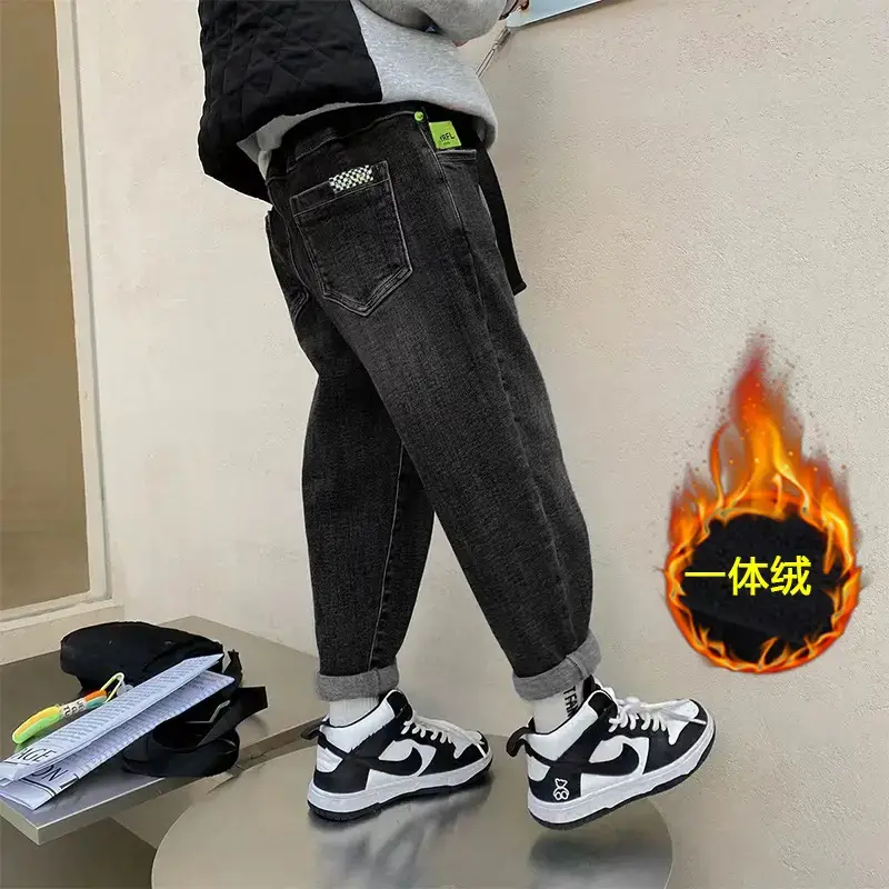 Boys Jeans Winter Velvet Spring Autumn Cross Border Wholesale - Image 4