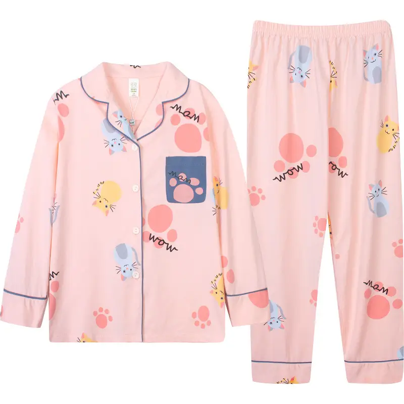 Lulu Niu 2022 Cotton Princess Pajamas Girls Pink - Image 6