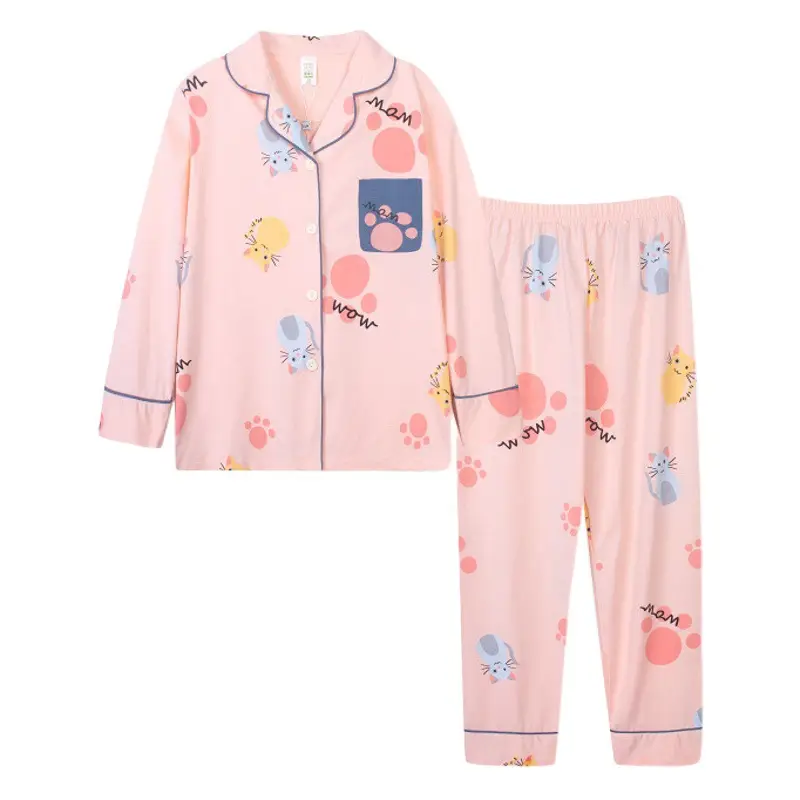Lulu Niu 2022 Cotton Princess Pajamas Girls Pink