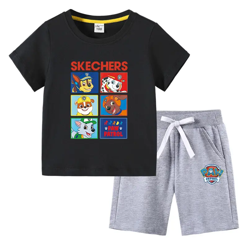 Skechers Cotton 2-Piece Boys Summer Suit Blue Black - Image 10