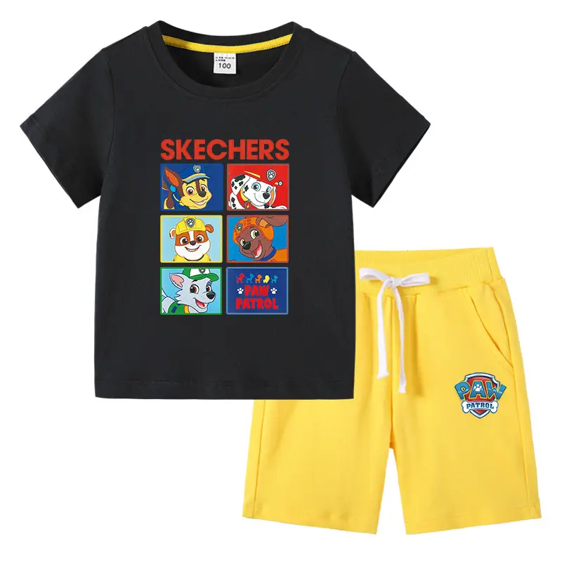 Skechers Cotton 2-Piece Boys Summer Suit Blue Black - Image 11