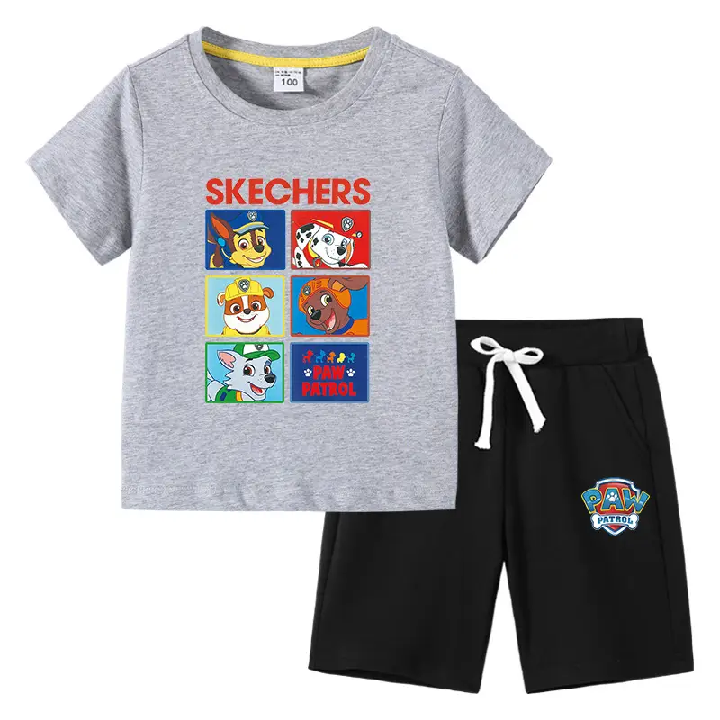 Skechers Cotton 2-Piece Boys Summer Suit Blue Black - Image 14