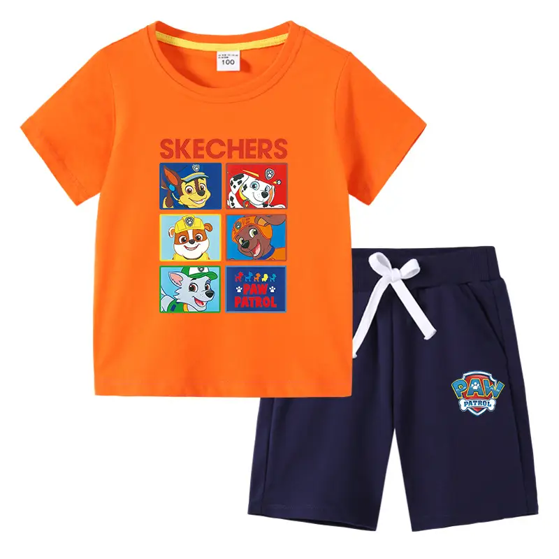 Skechers Cotton 2-Piece Boys Summer Suit Blue Black - Image 15