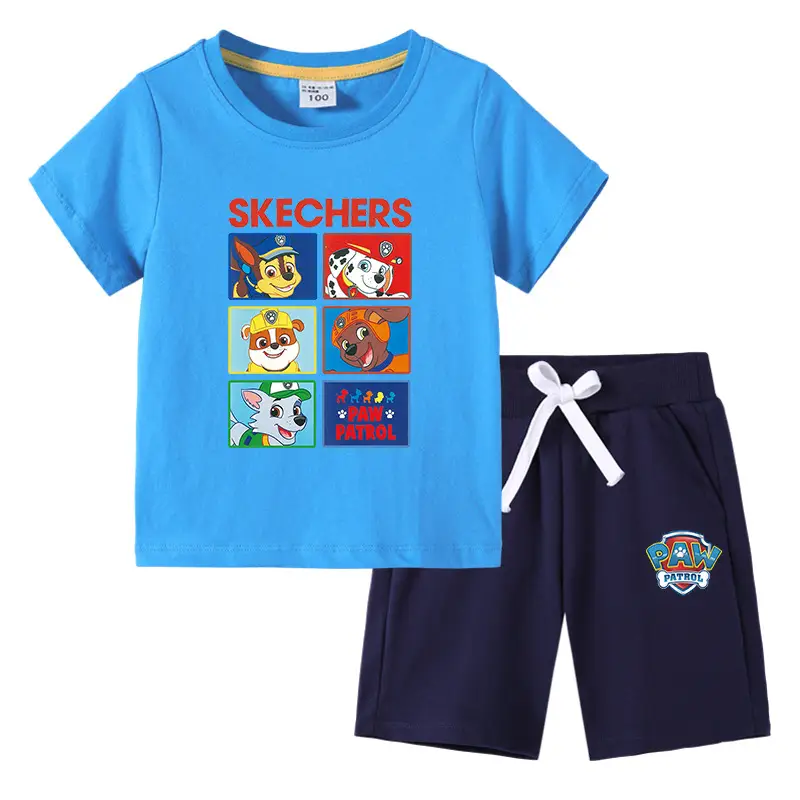 Skechers Cotton 2-Piece Boys Summer Suit Blue Black - Image 17