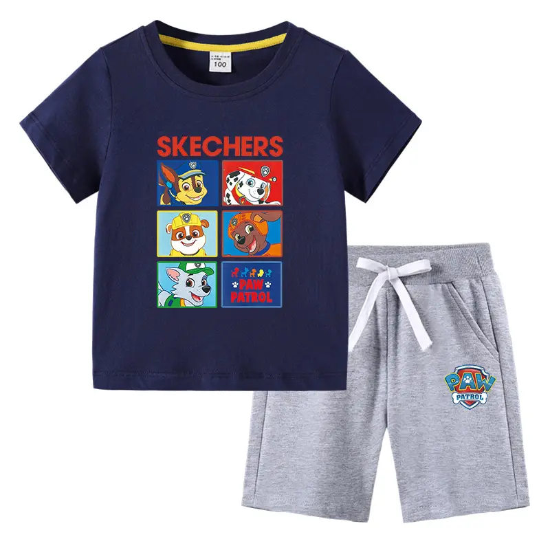 Skechers Cotton 2-Piece Boys Summer Suit Blue Black - Image 19