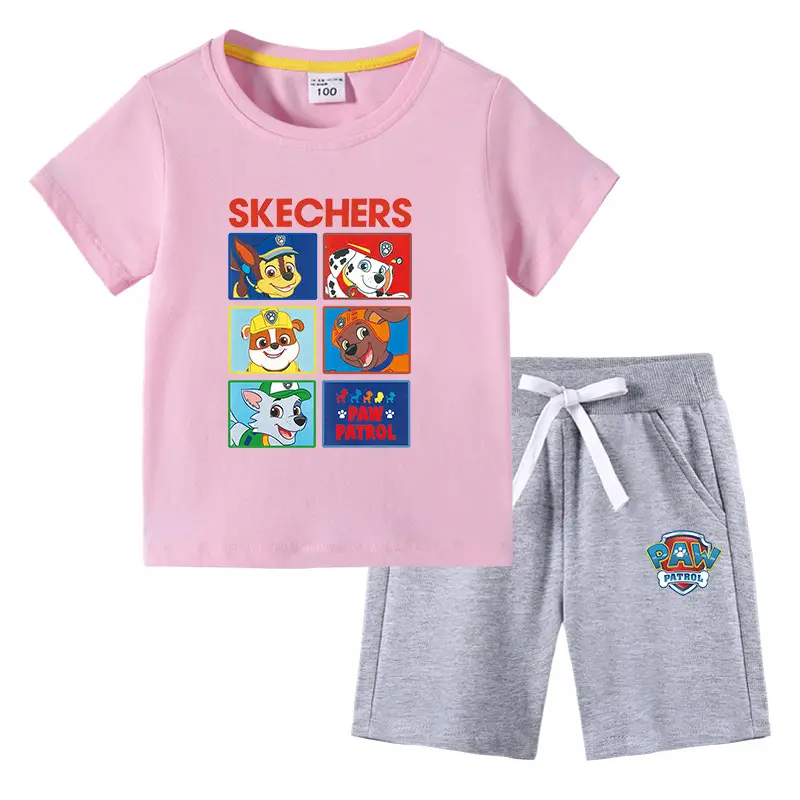 Skechers Cotton 2-Piece Boys Summer Suit Blue Black - Image 8