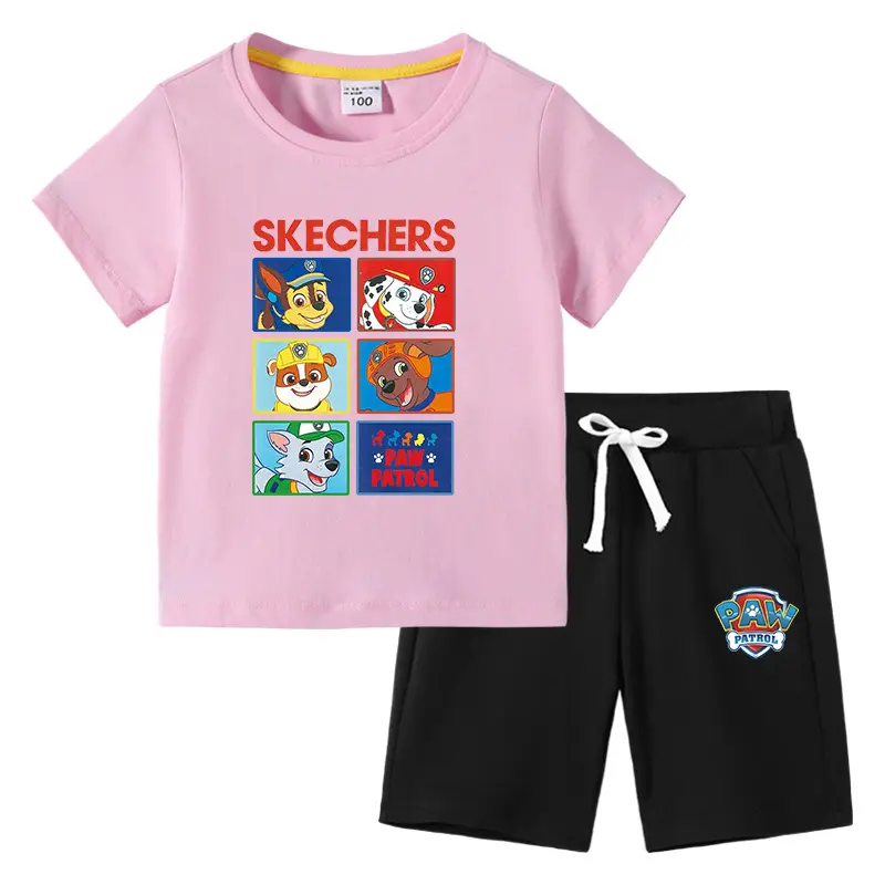 Skechers Cotton 2-Piece Boys Summer Suit Blue Black - Image 9