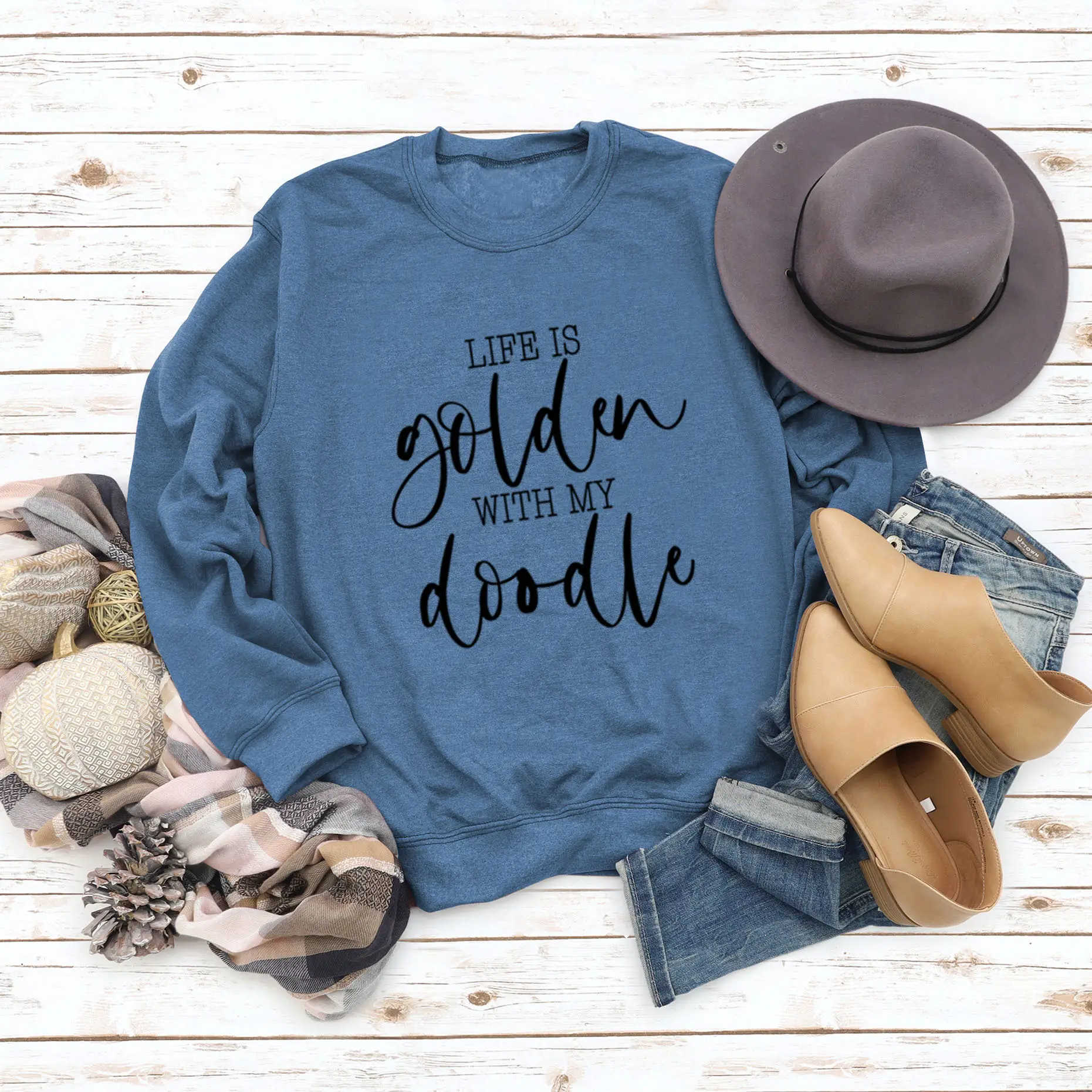 Golden Letter Printed Long Sleeve Sweatshirt Plus Size - Image 13