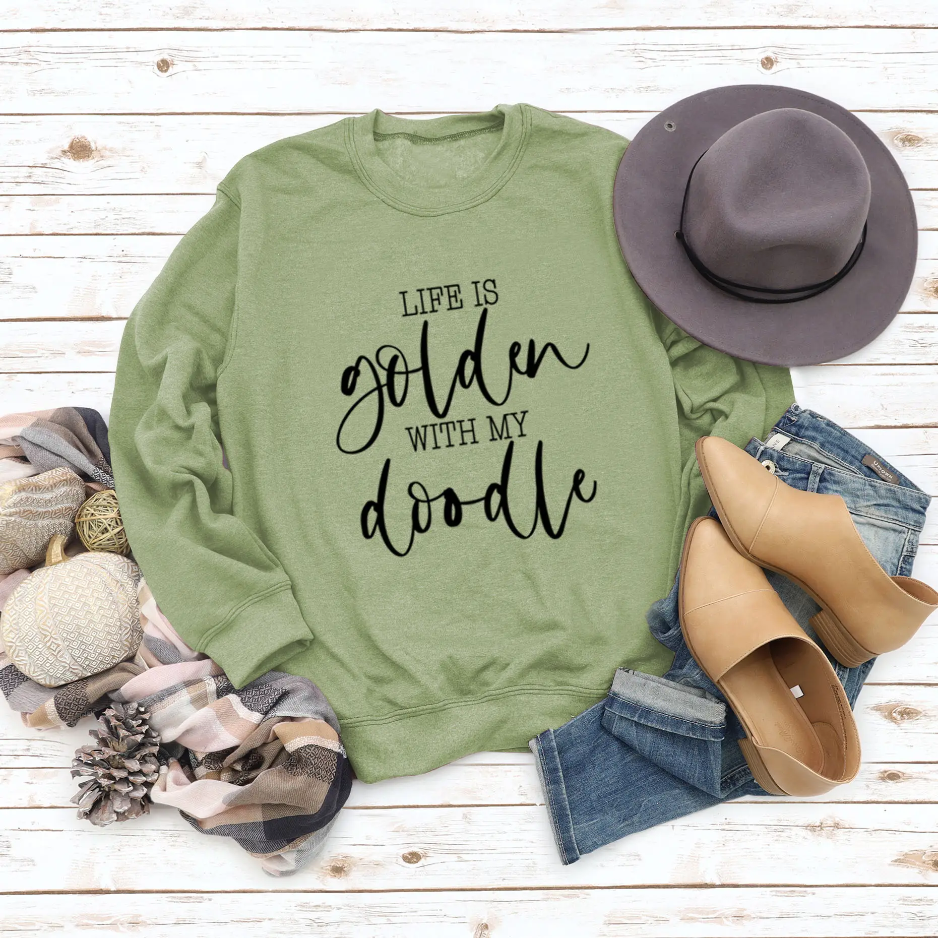 Golden Letter Printed Long Sleeve Sweatshirt Plus Size - Image 7