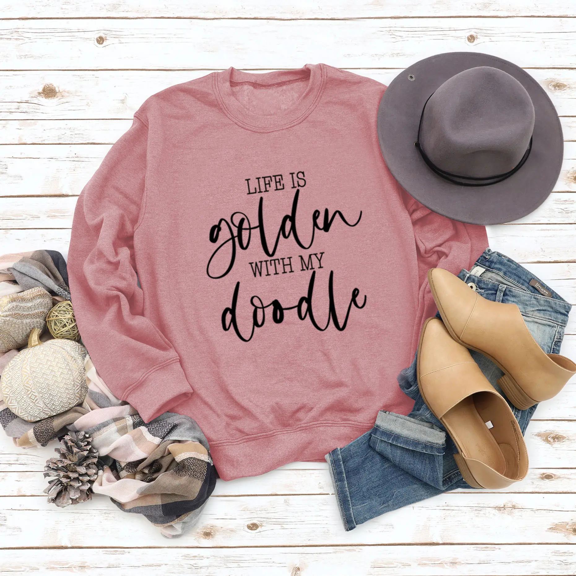 Golden Letter Printed Long Sleeve Sweatshirt Plus Size - Image 8