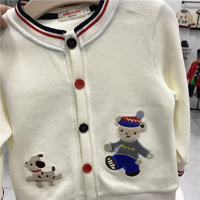 Knitted Cartoon Bear Cardigan for Boys Girls Autumn Spring
