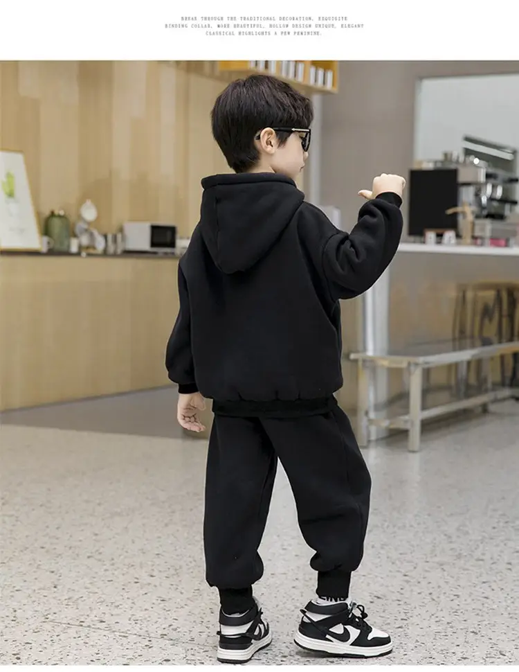 Boys Red Hoodie Sweat Suit Spring 2026 Korean Style — feature 7