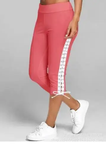 Purple Lace-Up Capri Pants with Zip 2022 - Image 3