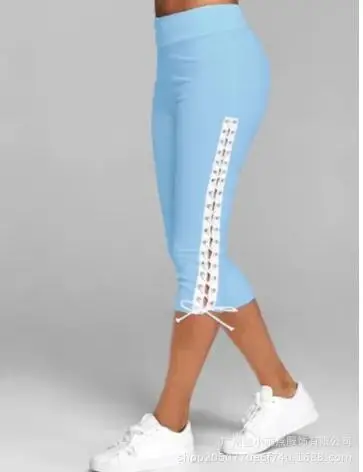 Purple Lace-Up Capri Pants with Zip 2022 - Image 7
