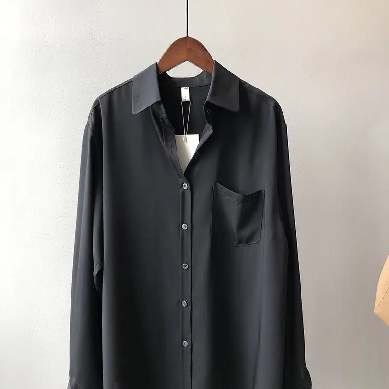 Women Blue Long Sleeve Lapel Shirt South Korea Style — feature 29