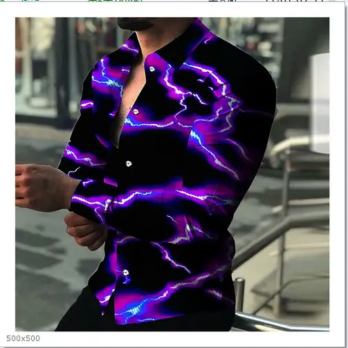 Men's Long Sleeve Floral Shirt Brown Green Pattern - Image 12