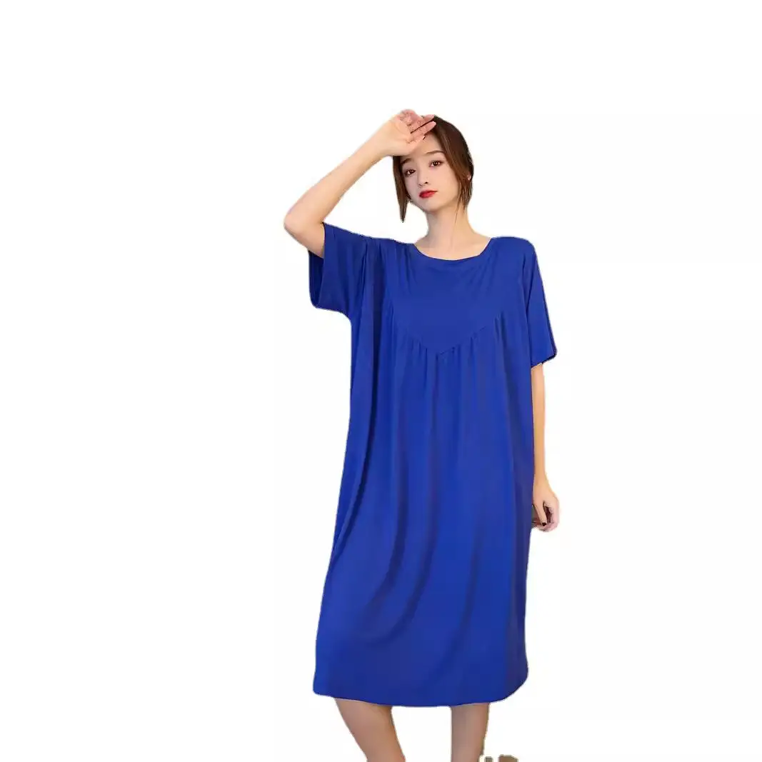 Women's Black Modal Nightdress Loose Plus Size - Image 14