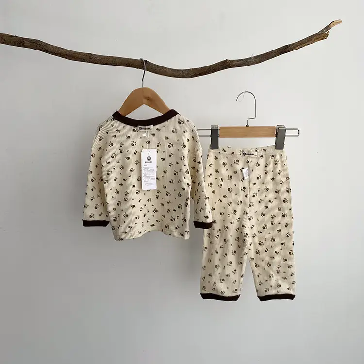 Baby Waffle Base Pajamas Small Floral Spring Set — feature 18