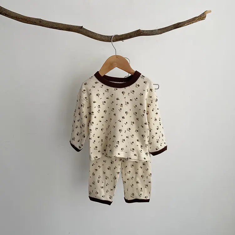 Baby Waffle Base Pajamas Small Floral Spring Set — feature 23