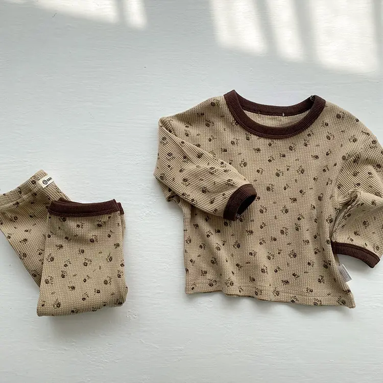 Baby Waffle Base Pajamas Small Floral Spring Set — feature 24
