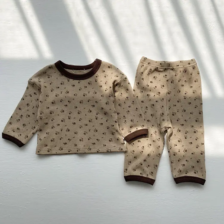 Baby Waffle Base Pajamas Small Floral Spring Set — feature 27
