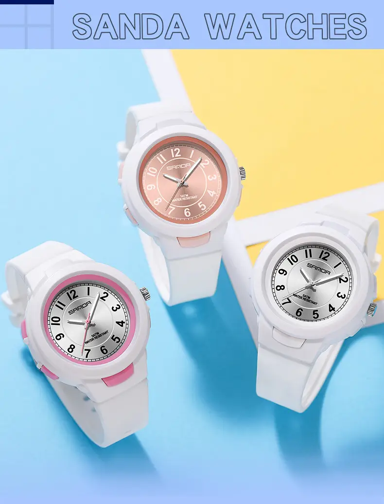 Sanda Quartz Watch for Men Women White Rose Dial — feature 14