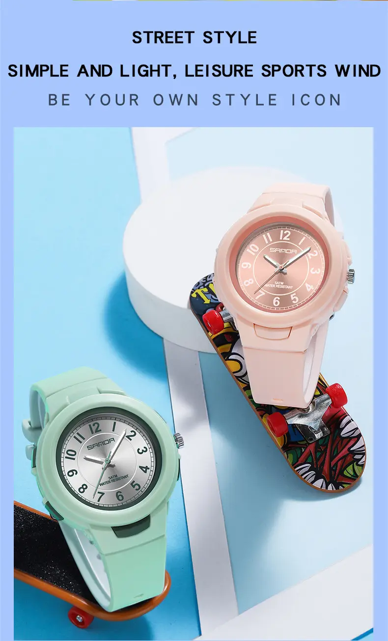 Sanda Quartz Watch for Men Women White Rose Dial — feature 25